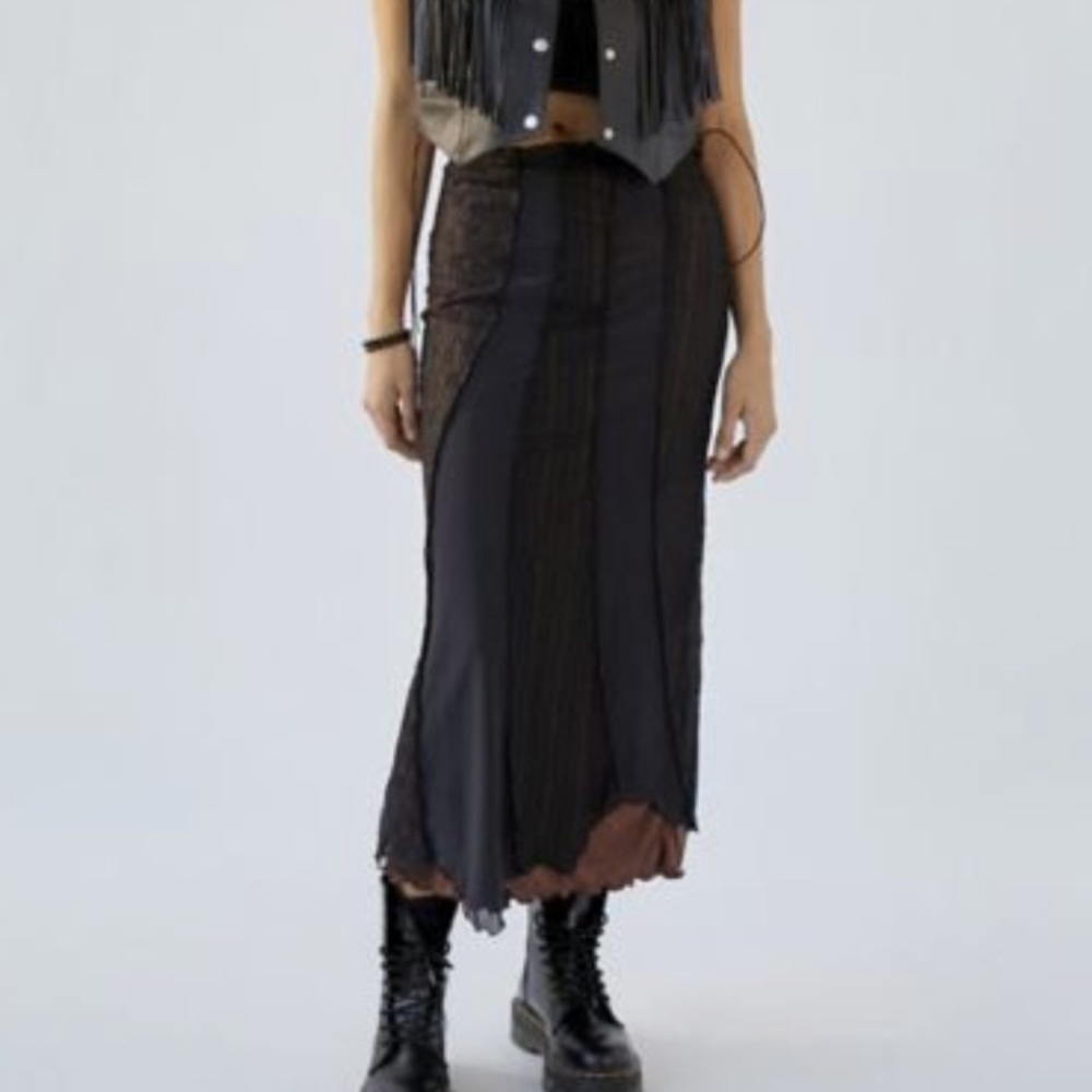 UO Beatrix Spliced Maxi Skirt